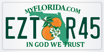 FL license plate EZTR45