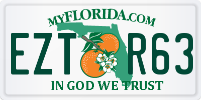 FL license plate EZTR63