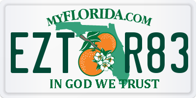 FL license plate EZTR83