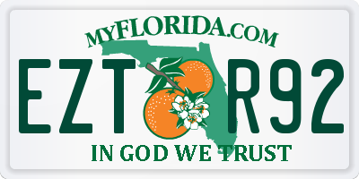 FL license plate EZTR92