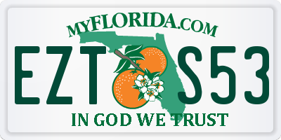 FL license plate EZTS53