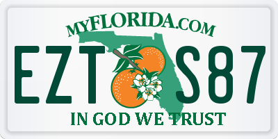 FL license plate EZTS87