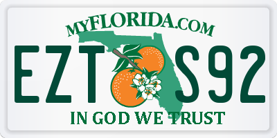 FL license plate EZTS92