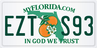 FL license plate EZTS93