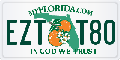 FL license plate EZTT80