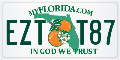 FL license plate EZTT87