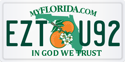 FL license plate EZTU92