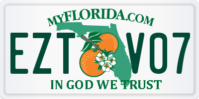 FL license plate EZTV07