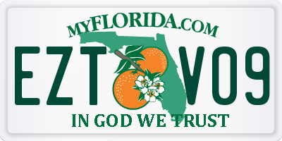 FL license plate EZTV09