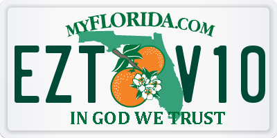 FL license plate EZTV10