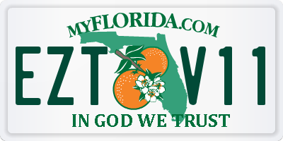 FL license plate EZTV11