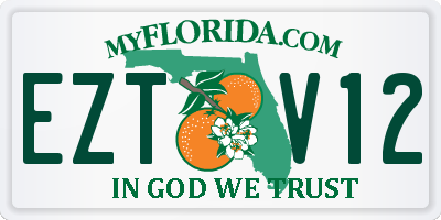 FL license plate EZTV12