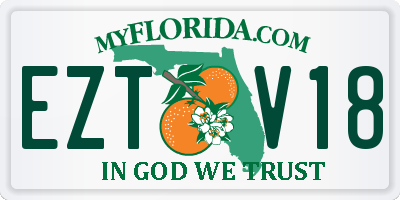 FL license plate EZTV18