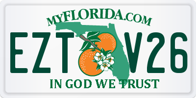 FL license plate EZTV26