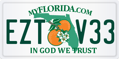 FL license plate EZTV33