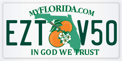 FL license plate EZTV50