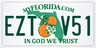 FL license plate EZTV51