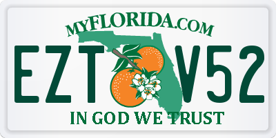 FL license plate EZTV52