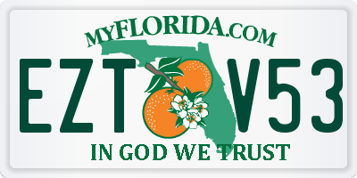 FL license plate EZTV53