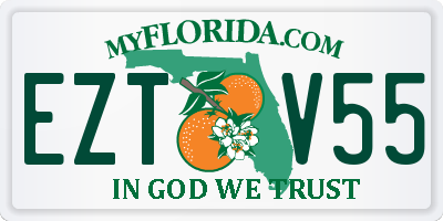 FL license plate EZTV55