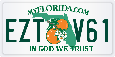 FL license plate EZTV61