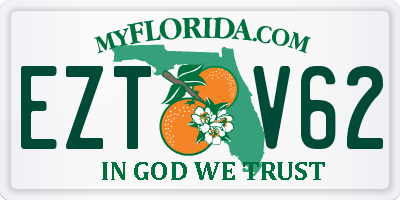 FL license plate EZTV62