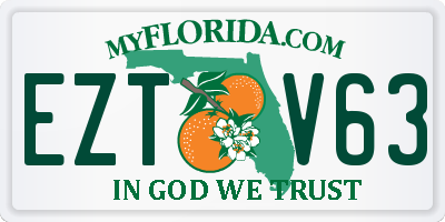 FL license plate EZTV63