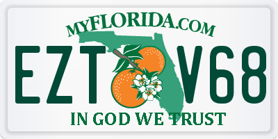 FL license plate EZTV68