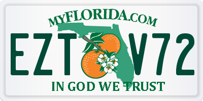 FL license plate EZTV72