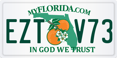 FL license plate EZTV73