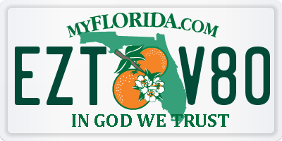 FL license plate EZTV80