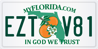 FL license plate EZTV81