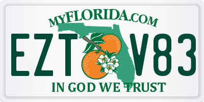 FL license plate EZTV83