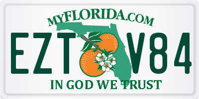 FL license plate EZTV84