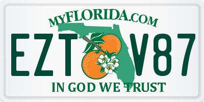 FL license plate EZTV87