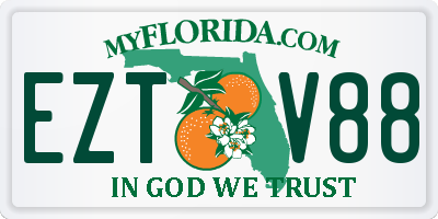 FL license plate EZTV88