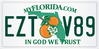 FL license plate EZTV89