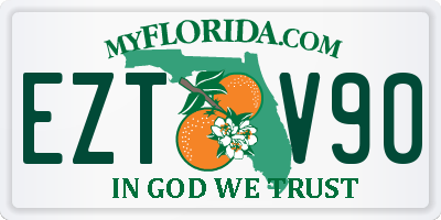 FL license plate EZTV90