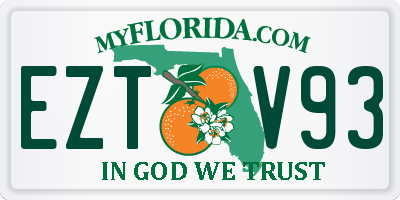 FL license plate EZTV93