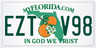 FL license plate EZTV98