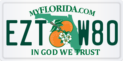 FL license plate EZTW80