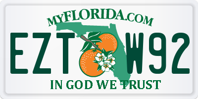 FL license plate EZTW92