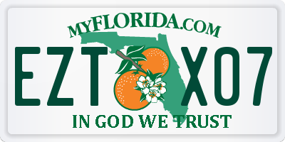 FL license plate EZTX07