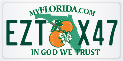 FL license plate EZTX47