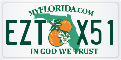 FL license plate EZTX51