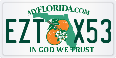 FL license plate EZTX53