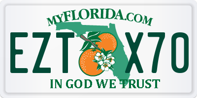 FL license plate EZTX70