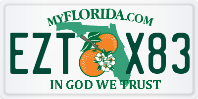 FL license plate EZTX83