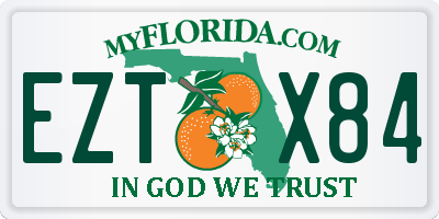 FL license plate EZTX84