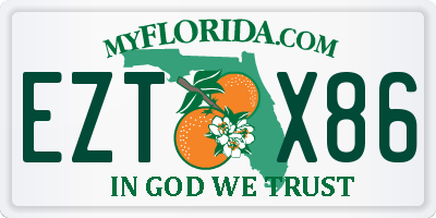 FL license plate EZTX86